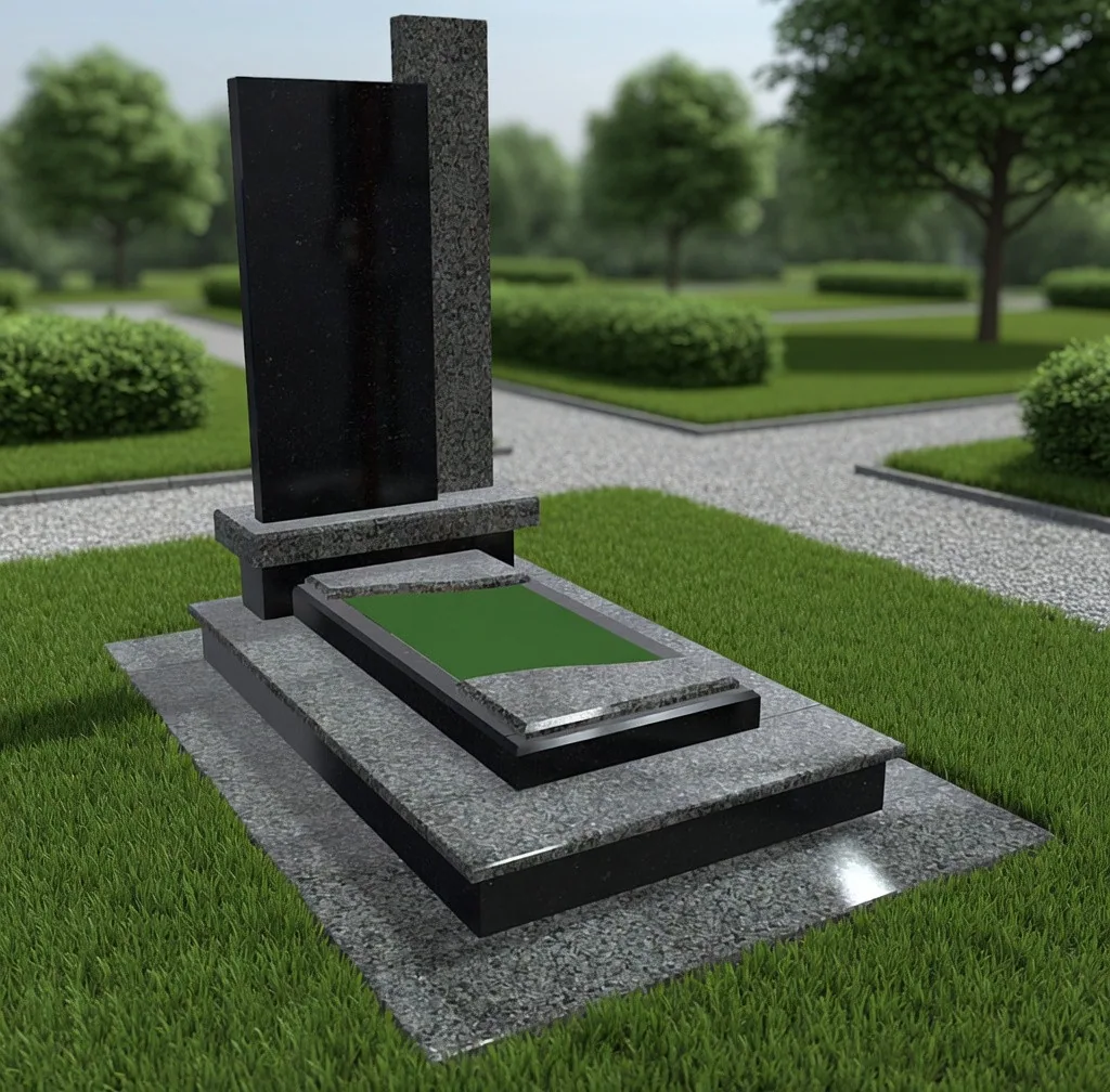 Monument for military with green granite 260×160 cm, NG-3010VOGG
