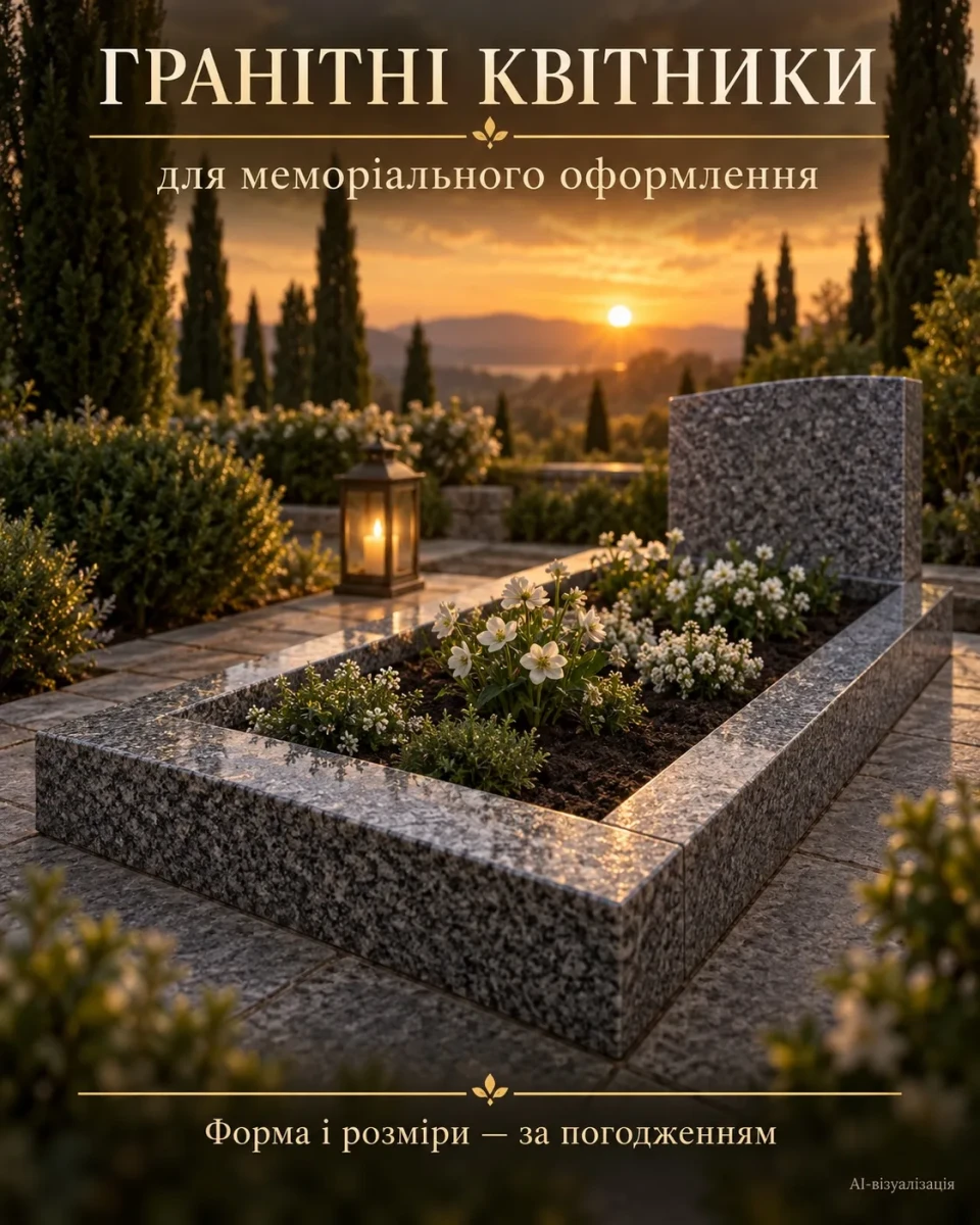 Гранітні квітники — AI-візуалізація